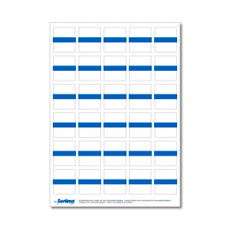 Etiketter indsatsboks 30 stk. blå (1 ark)