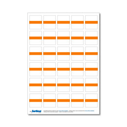 Etiketter indsatsboks 30 stk. orange (1 ark)