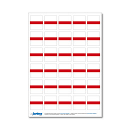 Etiketter indsatsboks 30 stk. rød (1 ark)